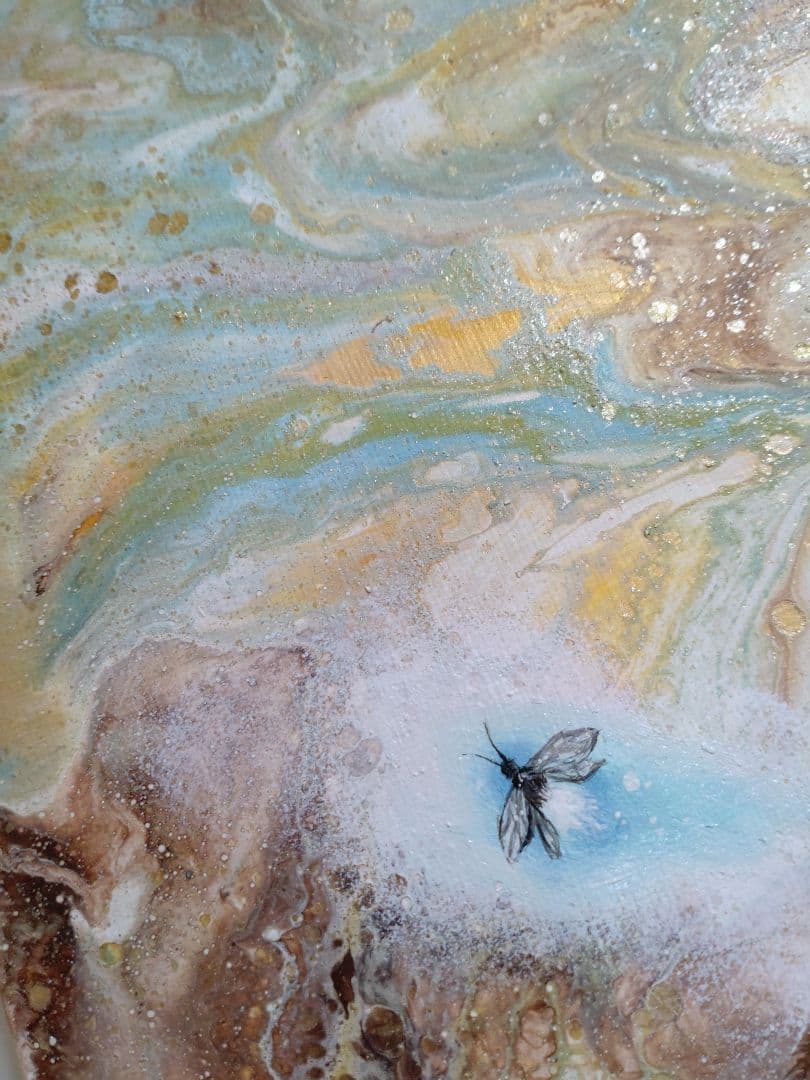 油絵/人物画【雪虫】1点物の原画◆作者サイン入り/F8号キャンバス