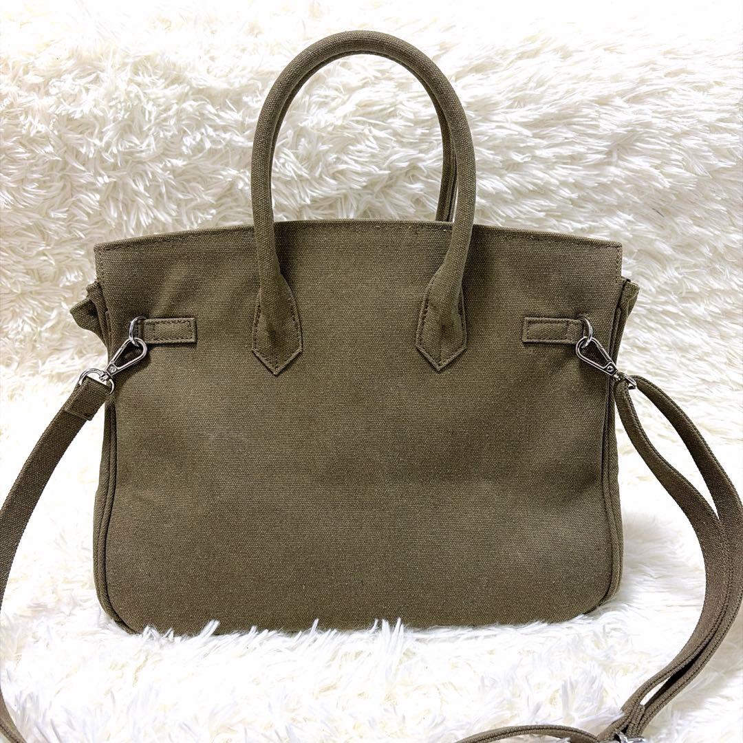 美品⭐︎ヴィンテージ加工 birkin型 オリーブ カーキ キャンパス ミリタリー