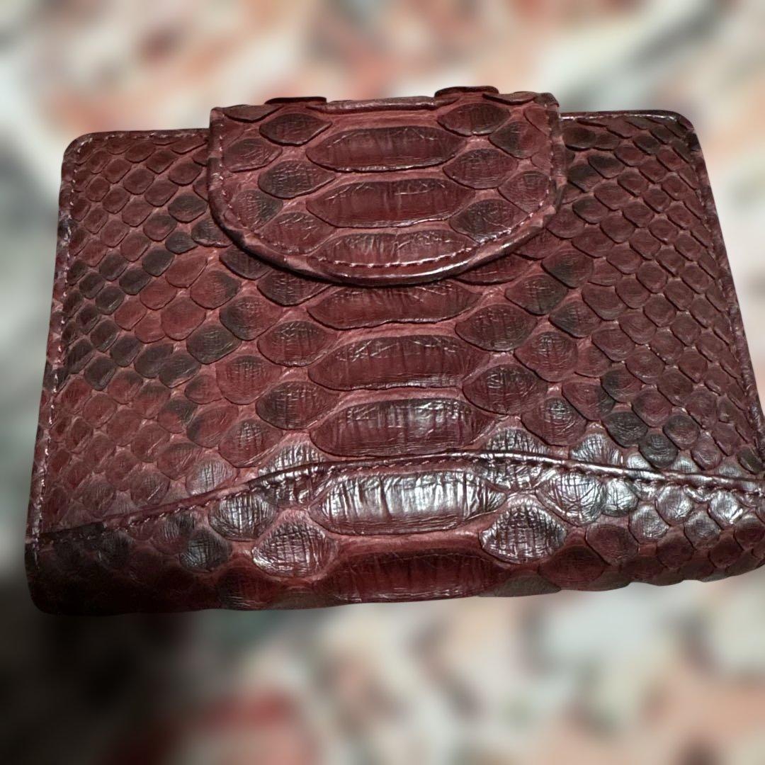 イビザ　パイソン革　二つ折り財布