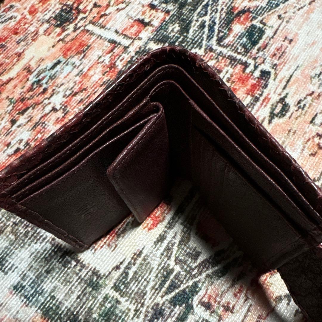 イビザ　パイソン革　二つ折り財布