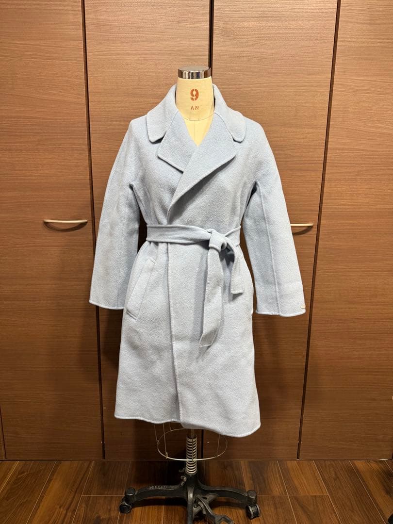 マックスマーラ　ライトブルー　ウールコート　高級