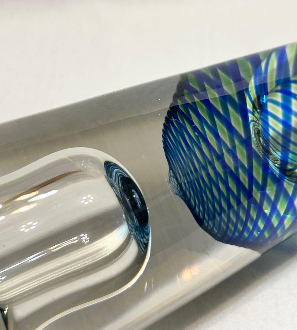 硝子 ガラス 花瓶 ブルー 螺旋 スパイラル 吹きガラス