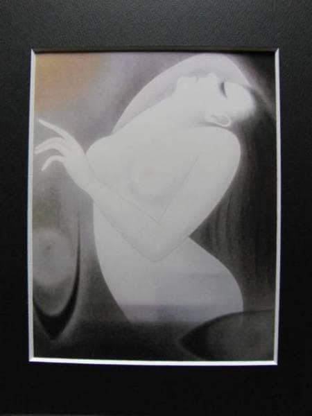 岡田守巨、「おもい」、希少な画集より、新品高級額・額装付、状態良好