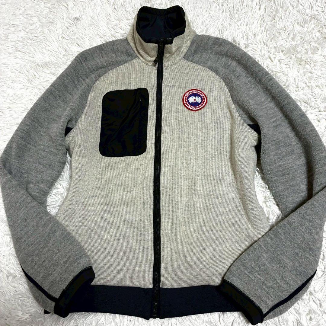 L/リバーシブル⭐️カナダグース グラフトン　ボアジャケット　フリース　紺　グレー