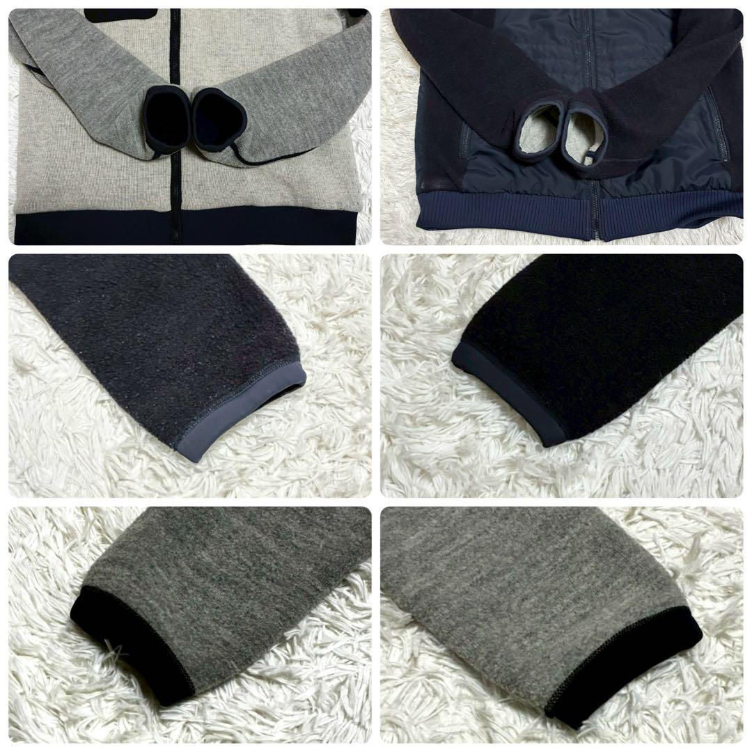 L/リバーシブル⭐️カナダグース グラフトン　ボアジャケット　フリース　紺　グレー