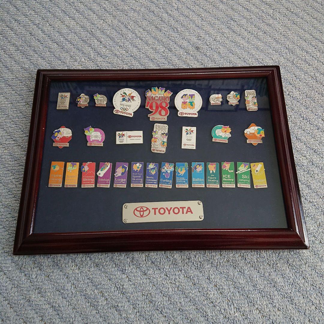 ★1998 長野オリンピック★トヨタ自動車 ピンバッジ★額装セット★