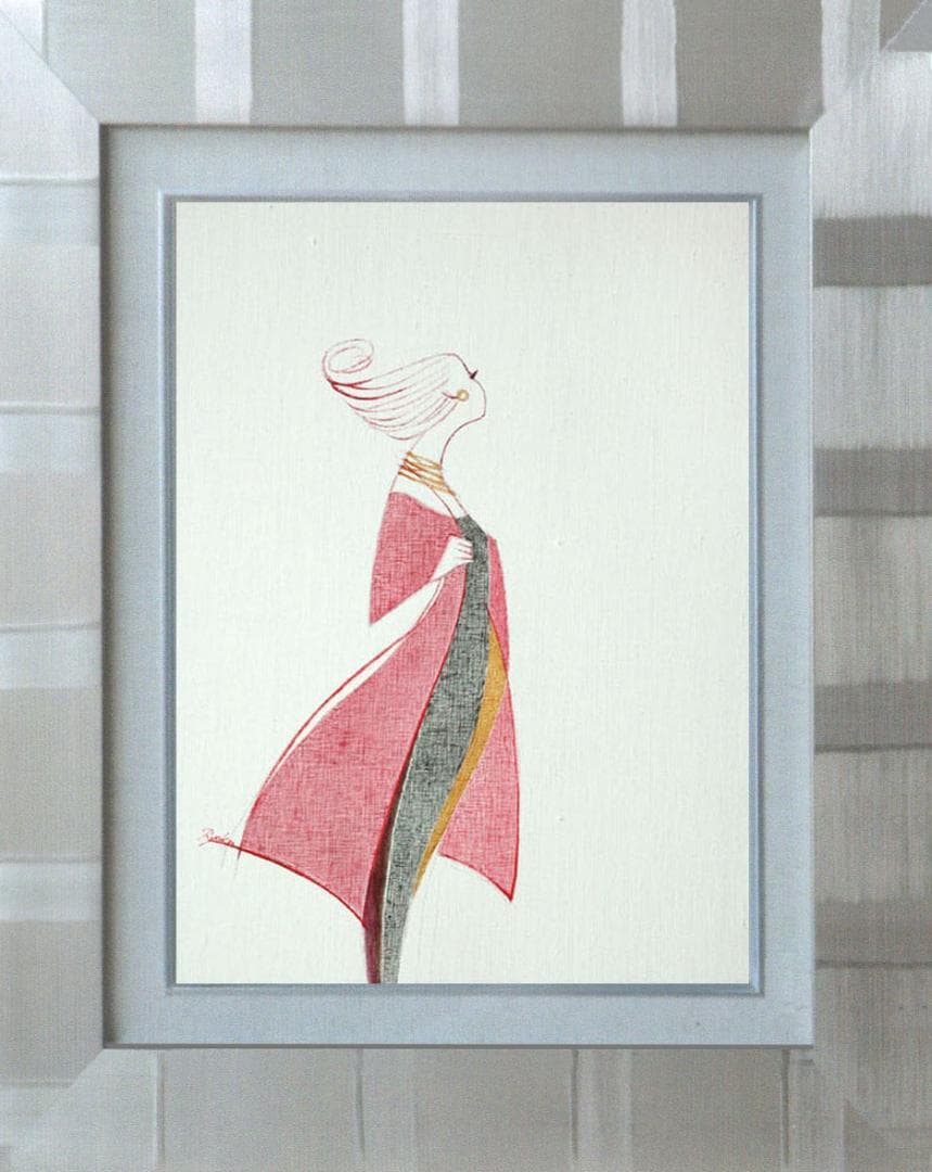 油絵 菅家令子 絵 絵画 インテリア 額付(黒) F4-080614 人物 女性