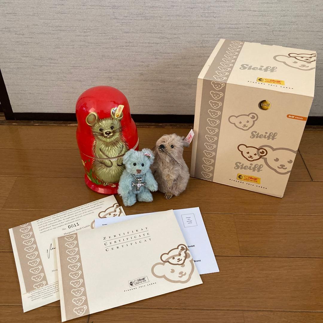 希少レア　Steiff シュタイフ　マトリョーシカ　ネズミ　テディベア　セット