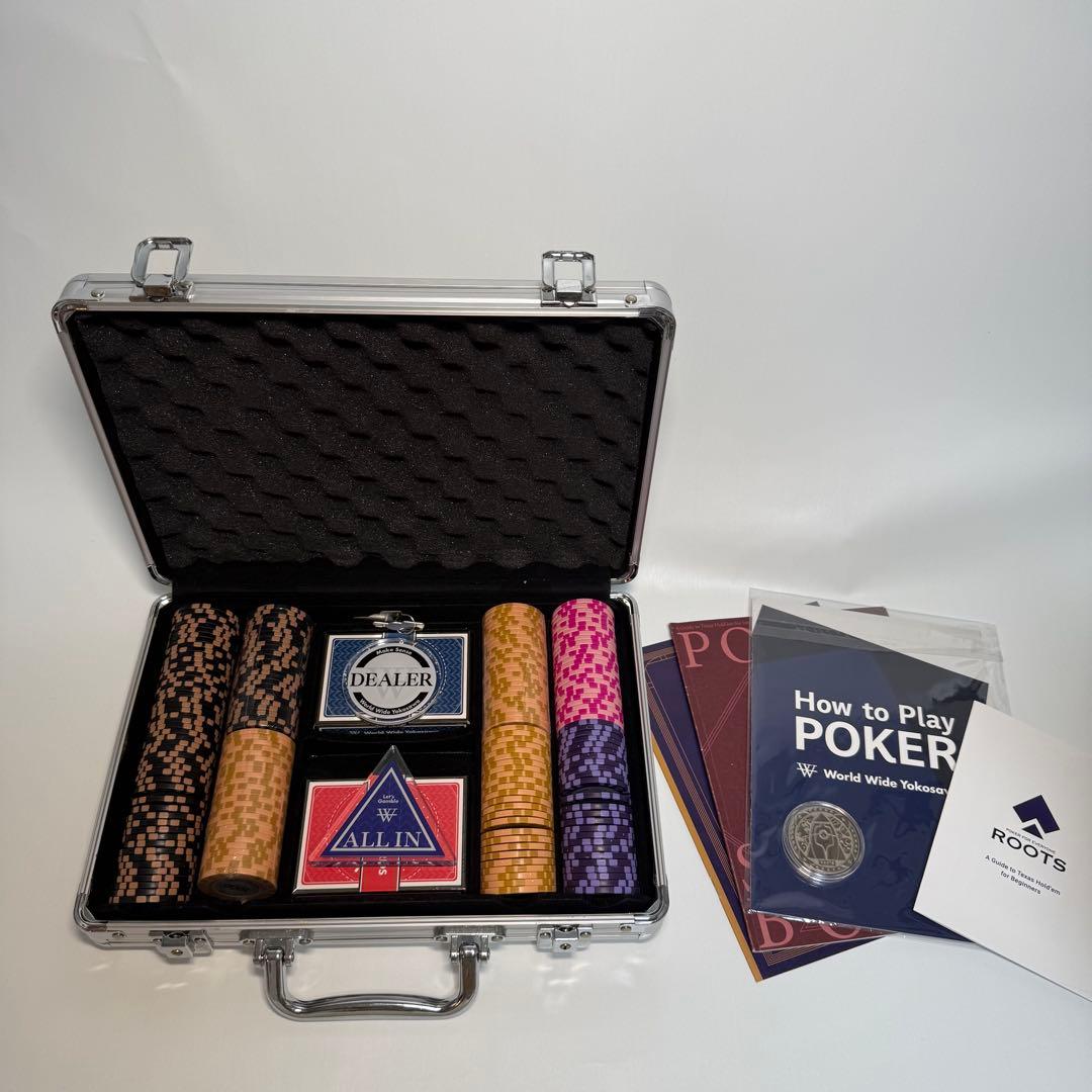 【世界のヨコサワ】ポーカーセット アルミケース ROOTSカードプロテクター付き