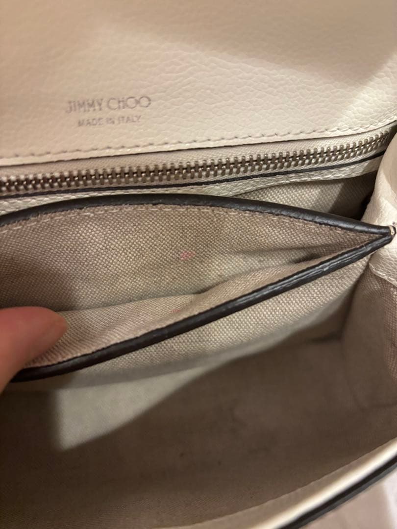 ジミーチュウ　ビジュー　マデリン　バッグ　ホワイト　白