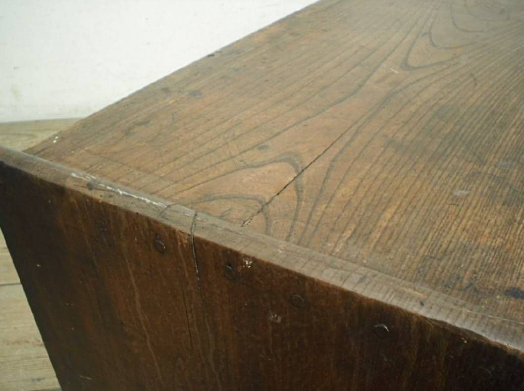 1053 アンティーク　欅の文机　ローテーブル　展示台　引き出し　古家具　レトロ