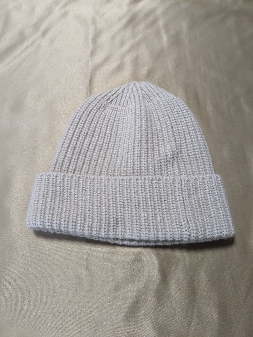 【美品】STONE ストーンアイランド ●リブ編み ニット帽●白