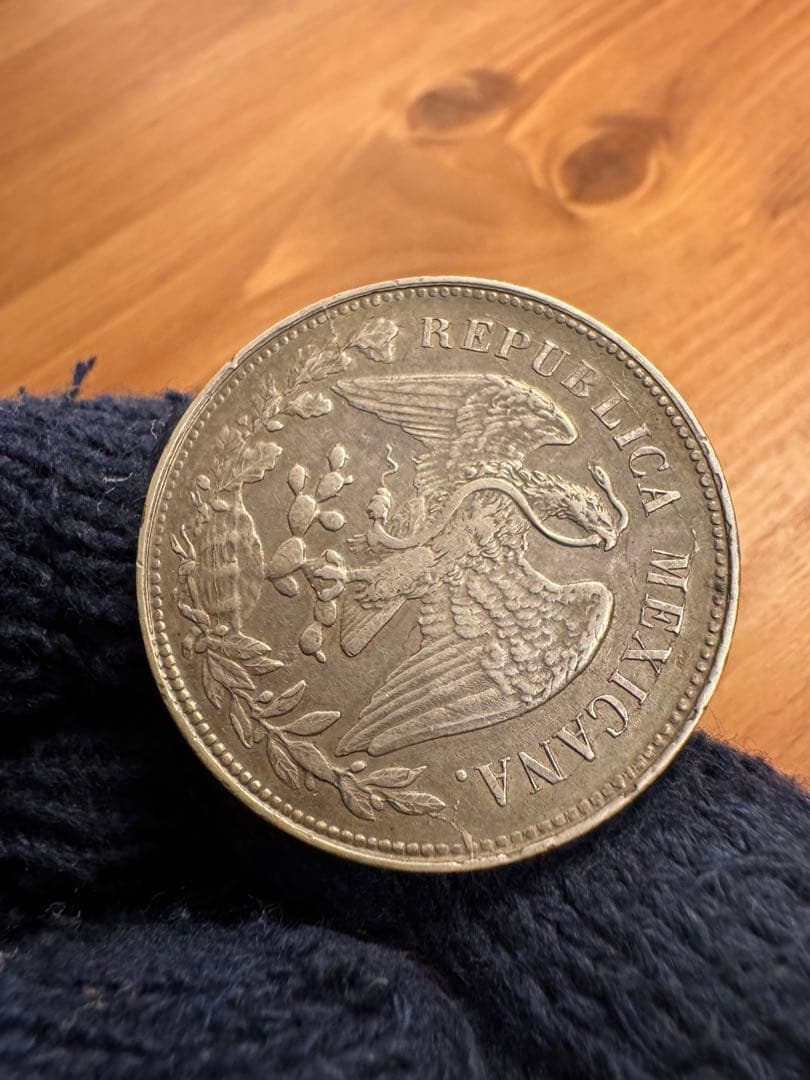 ★本物保証★ 莊印なし メキシコ 1ペソ銀貨1901年