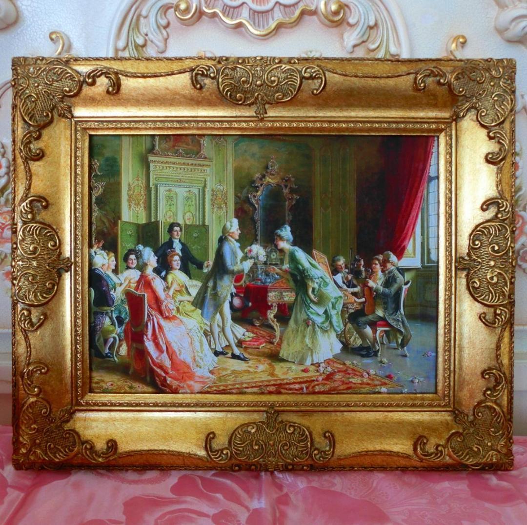 中世ヨーロッパ貴族を描いた額絵 2種よりお選び下さい。A・B