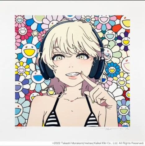 村上隆× mebae　版画 smile_01 w M.F