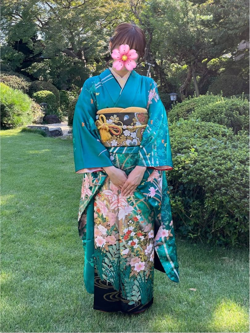 グリーン 振袖 フルセット