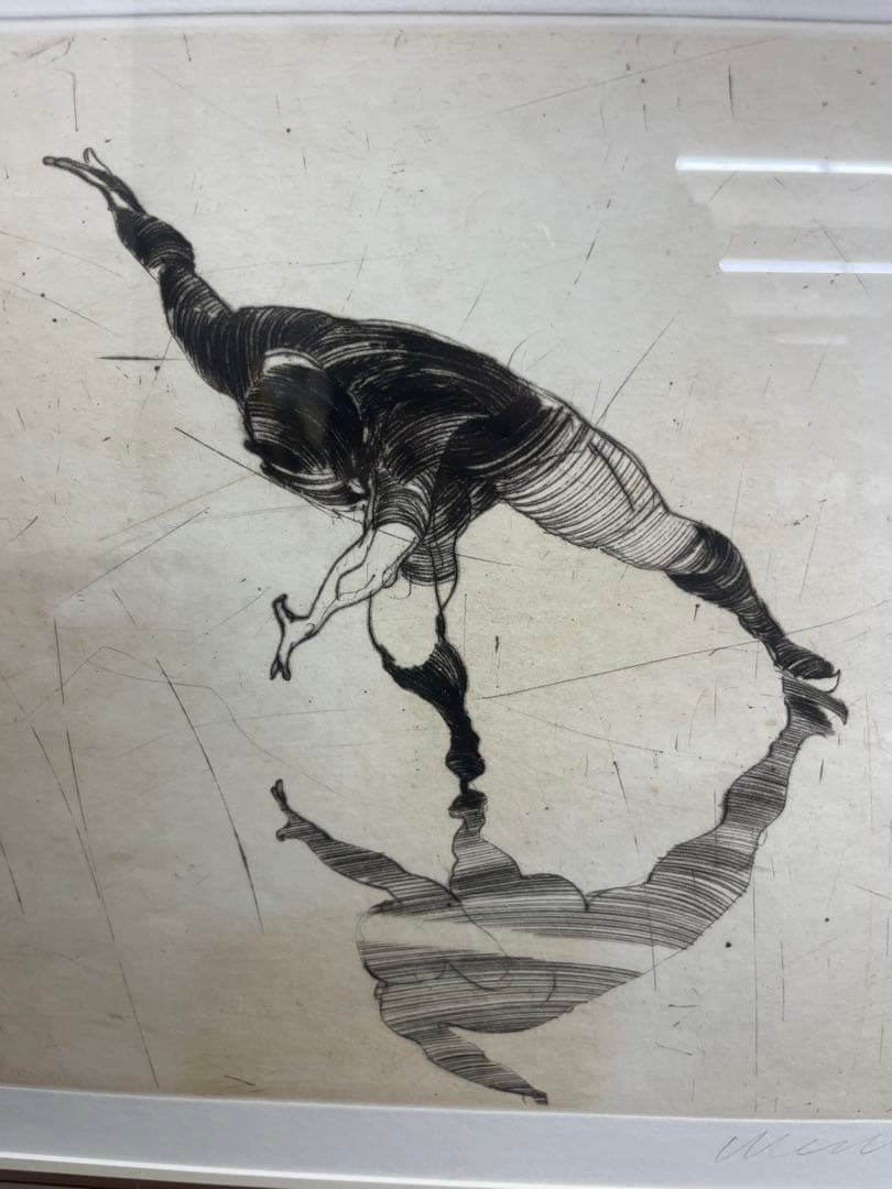 リトグラフ　クロード・ワイズバッシュ　LE PATINEUR 直筆サイン