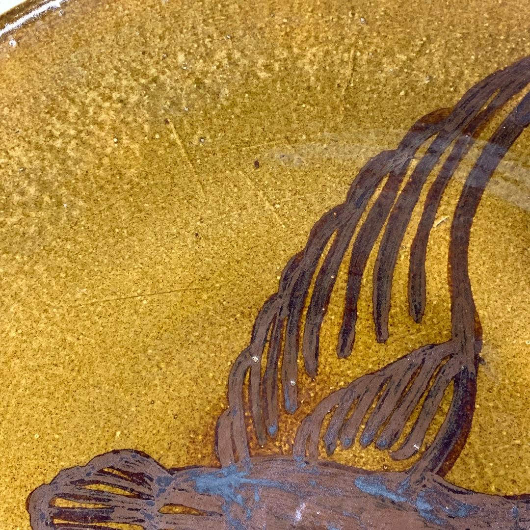 直径 44cm ! 大皿 飾り皿 鶴 飛躍 布志名焼 アンティーク レトロ ①