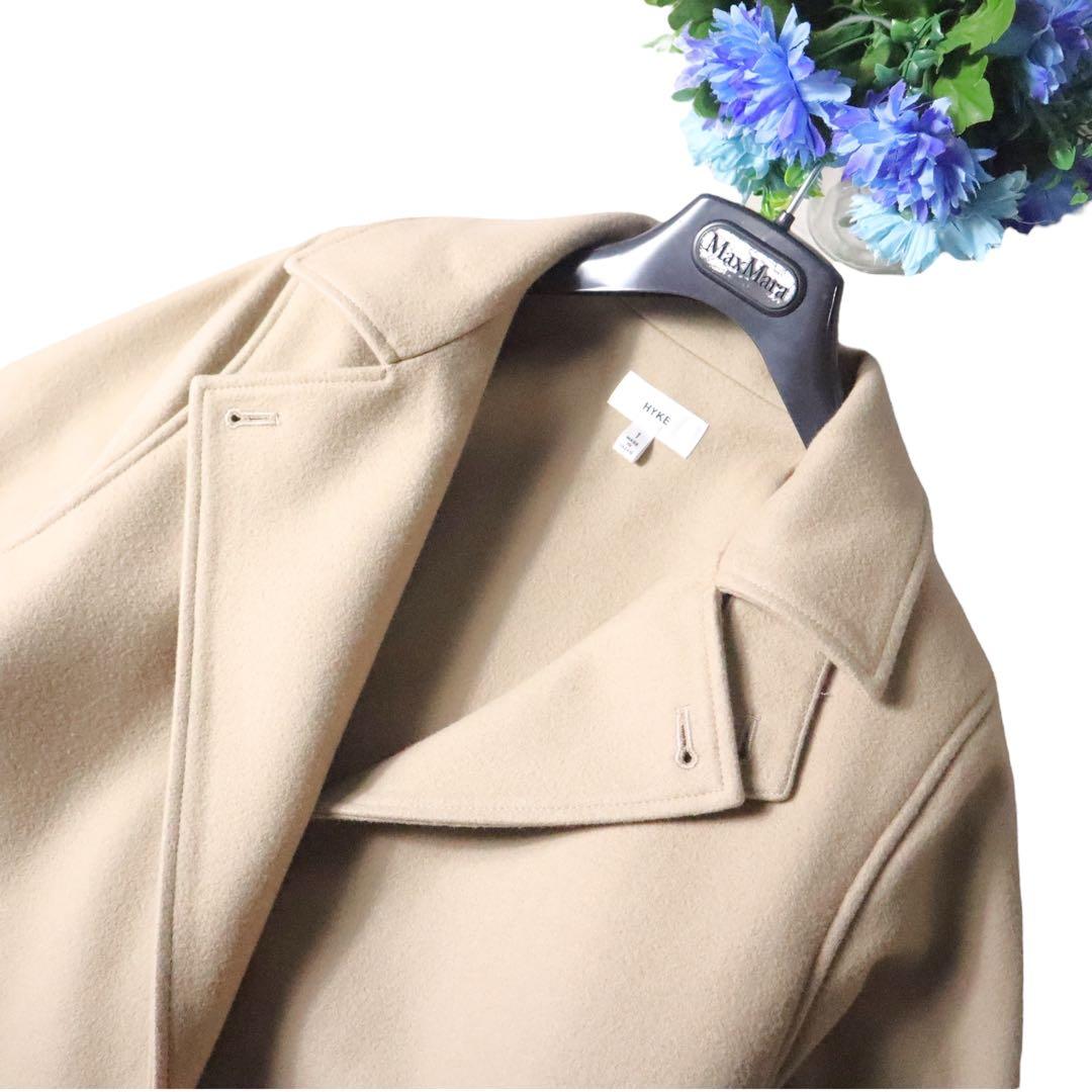 HYKE MELTON WORK COAT beige 新品同様　ロングコート