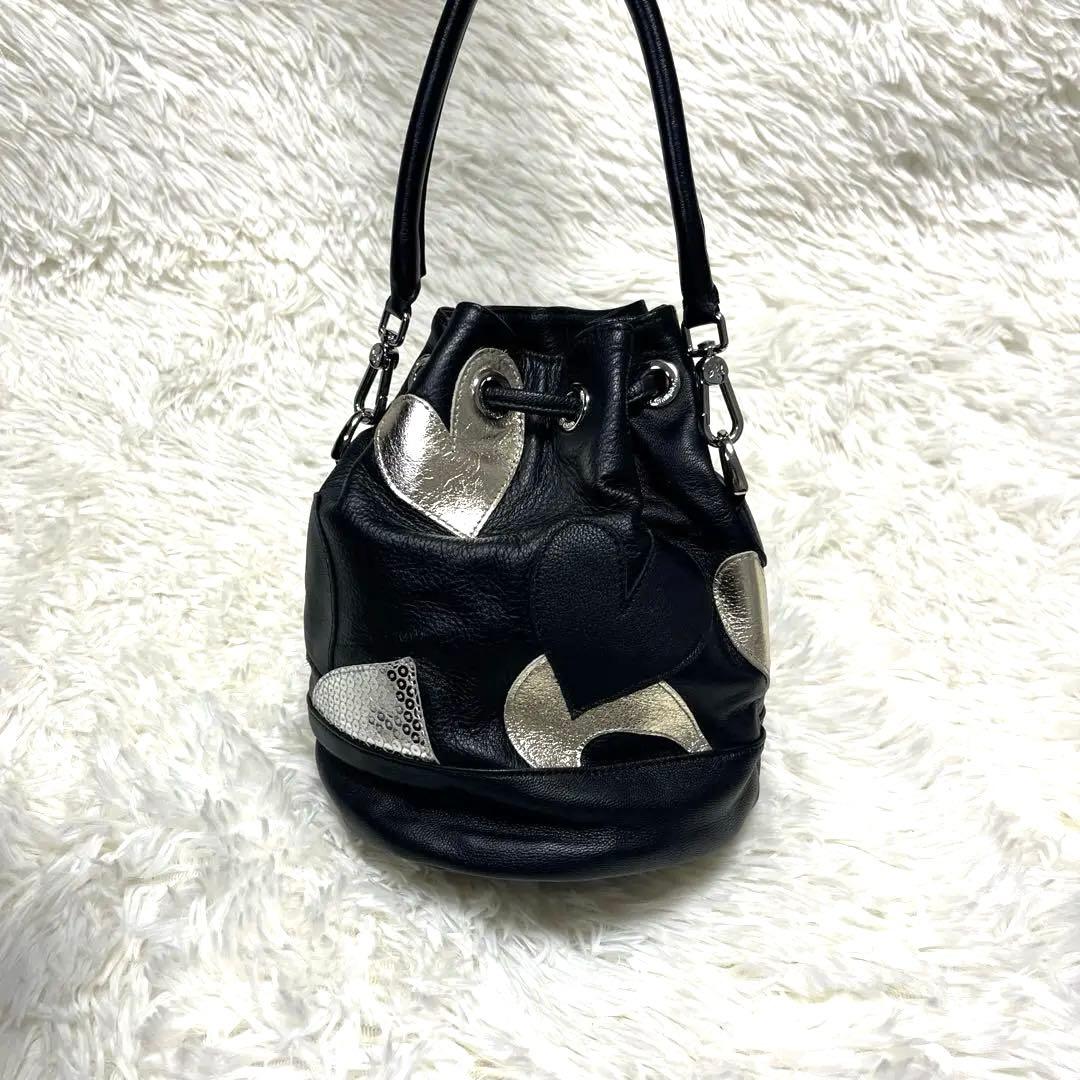 超希少 レア☆シンクビー ショルダーバッグ 巾着 2way レザー