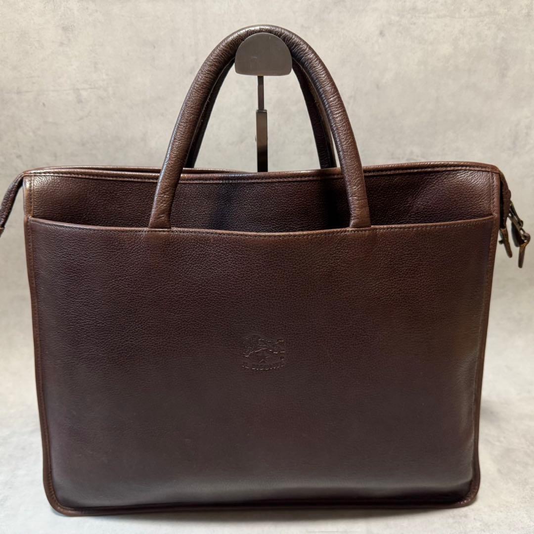 希少 イルビゾンテ ブリーフケース 本革 レザー ブラウン A4◎ ビジネス