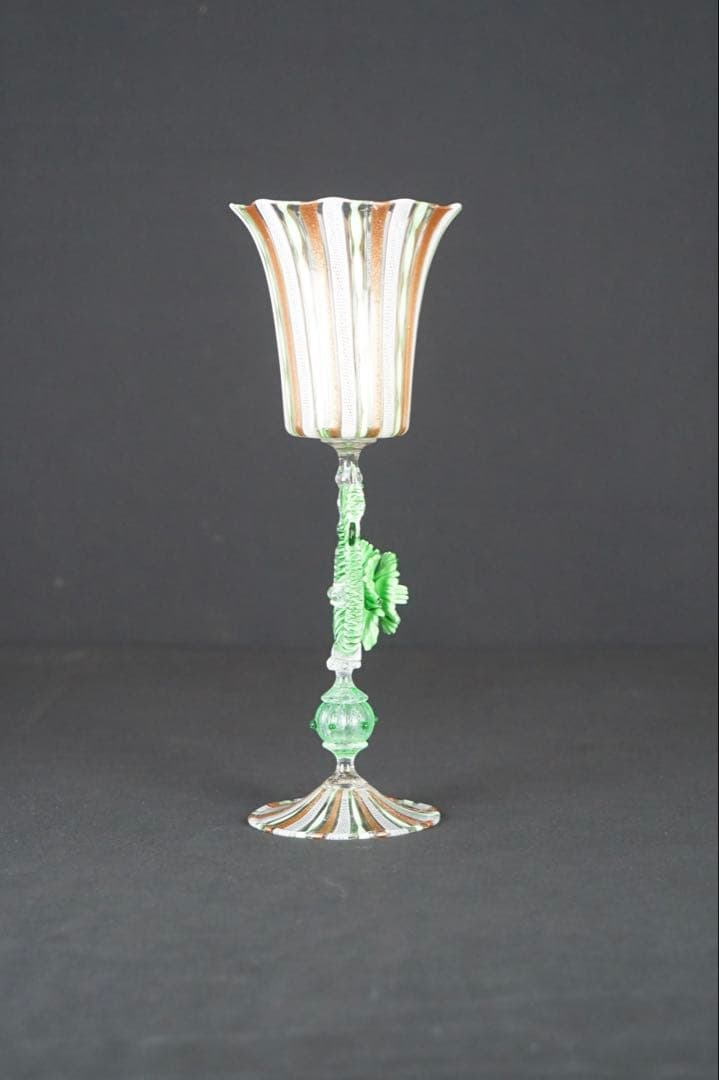 【MURANO】ベネチアンガラス ムラーノ レース ワイングラス ゴブレット