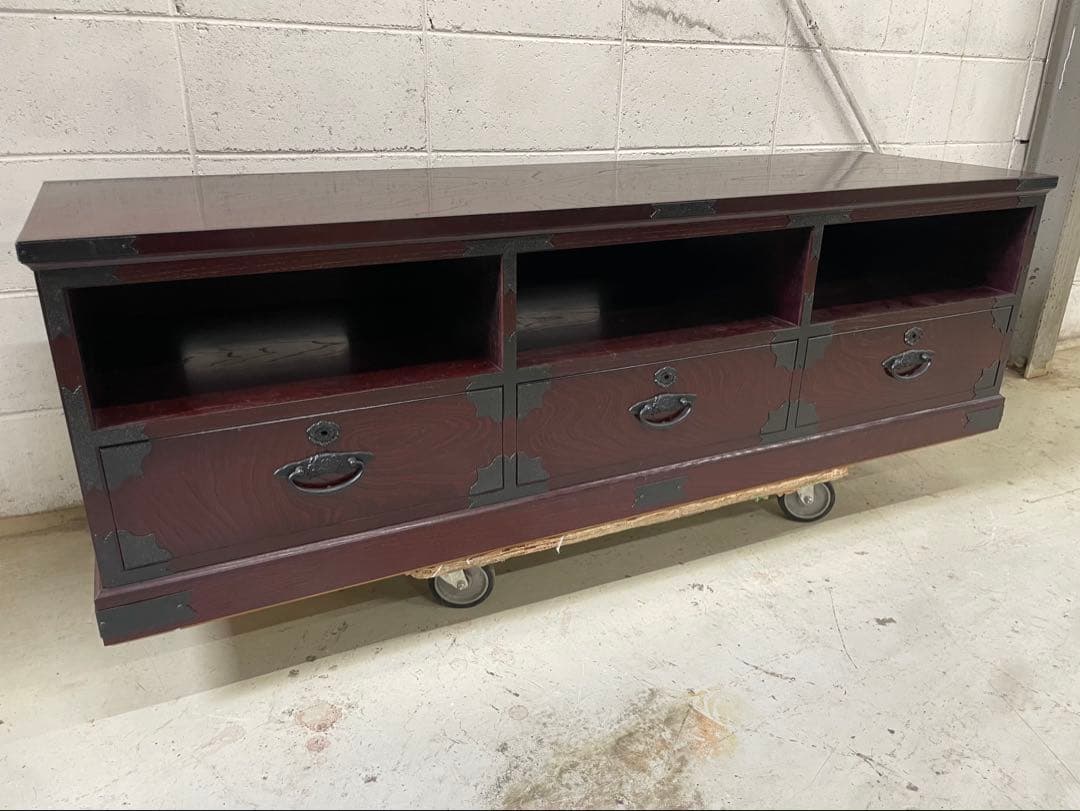 【豪華】民芸TVボード 150cm幅 高級ケヤキ材 民芸家具 テレビ台