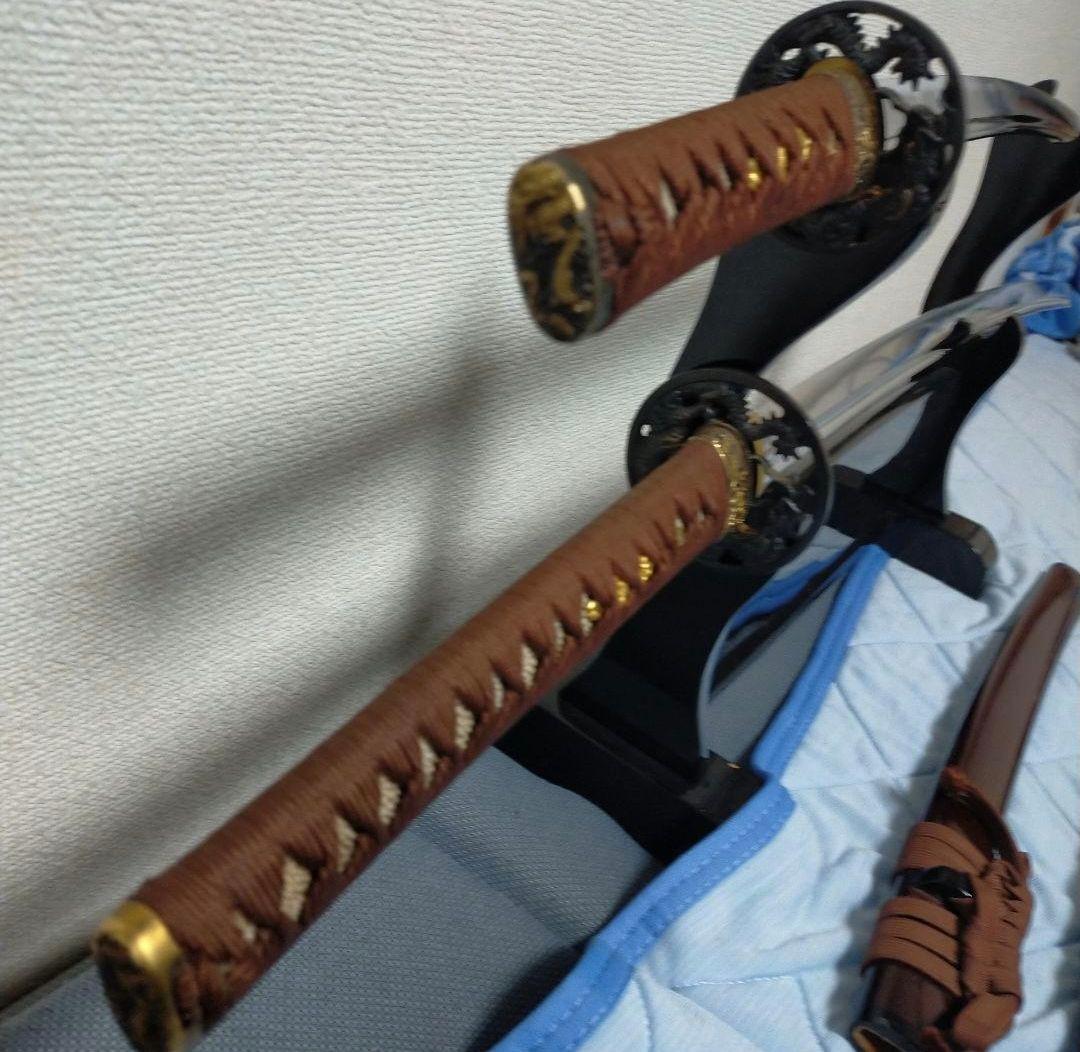 居合刀　模造刀　日本刀　大小二本　刀剣　鮫皮　透かし鍔