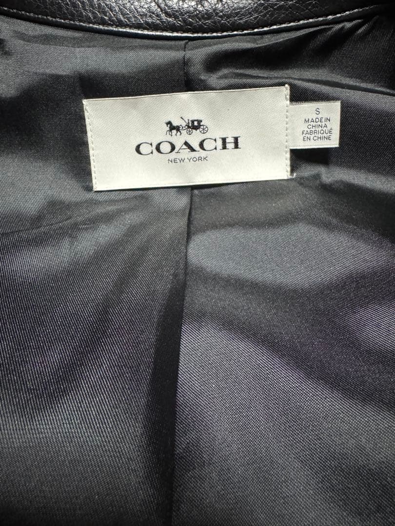 COACH シングルライダースジャケット M相当　ブラック