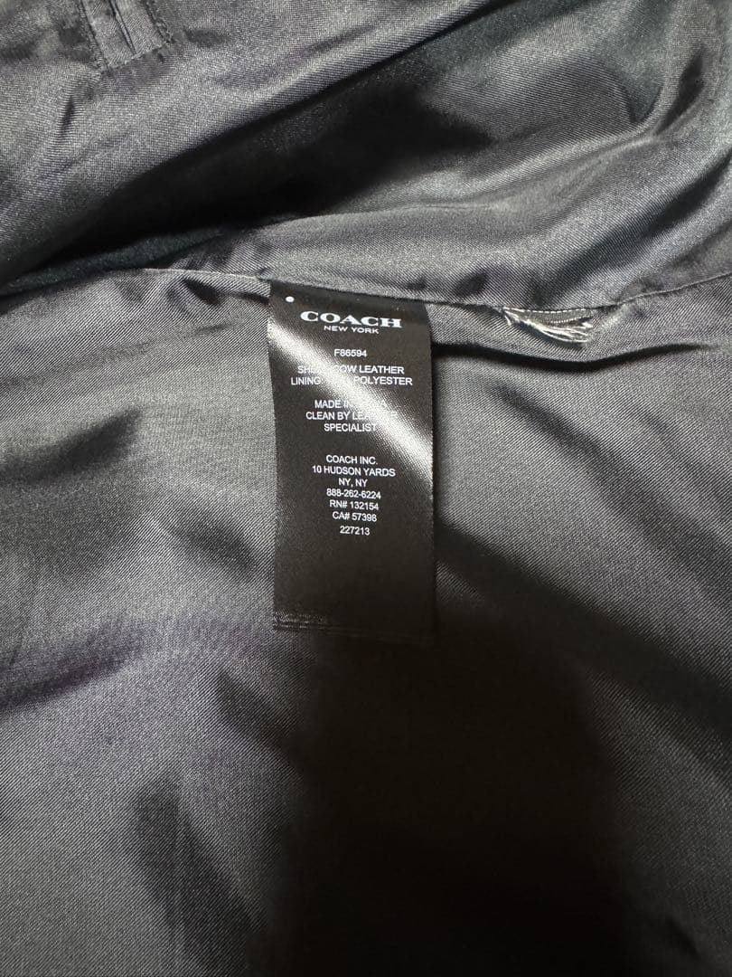 COACH シングルライダースジャケット M相当　ブラック