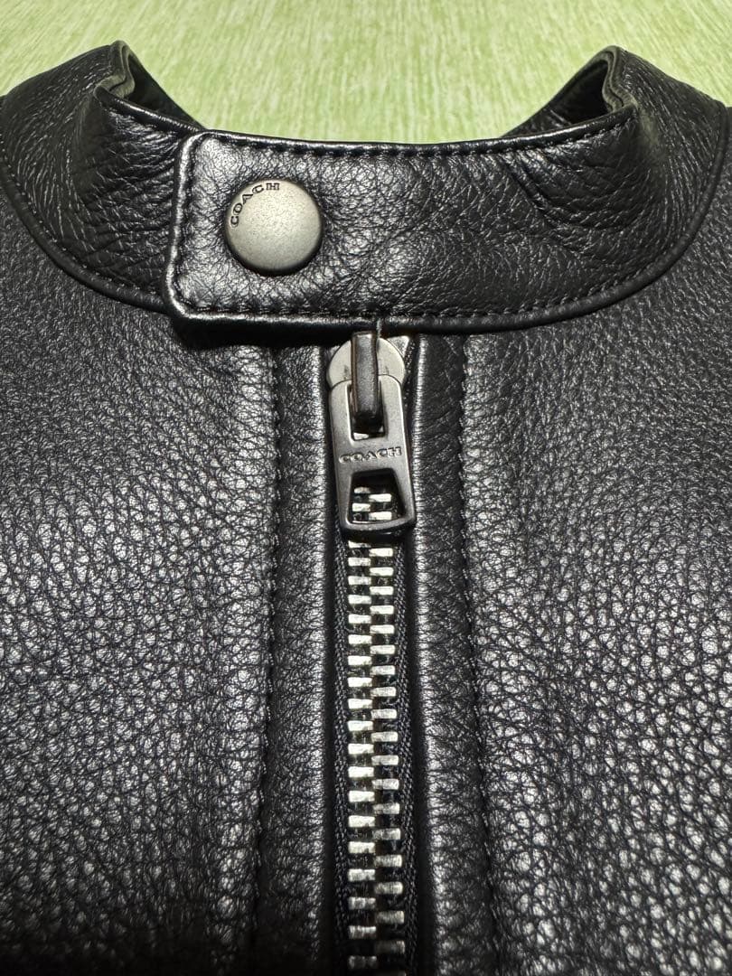 COACH シングルライダースジャケット M相当　ブラック