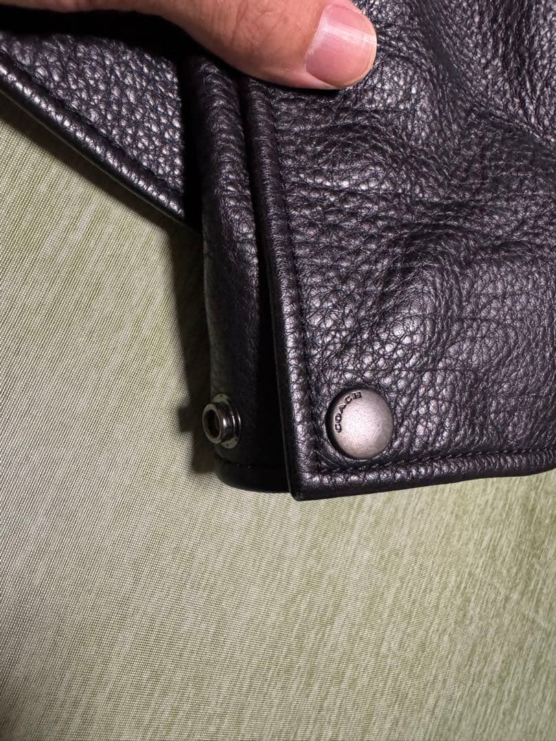 COACH シングルライダースジャケット M相当　ブラック