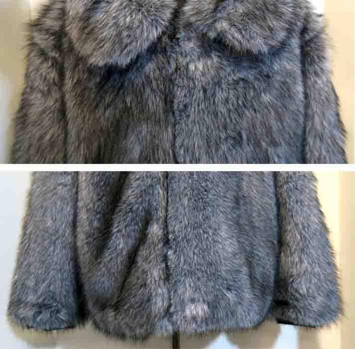 S ファー ブルゾン ジップアップ 大きな襟 グレー ロック ロカビリー V系