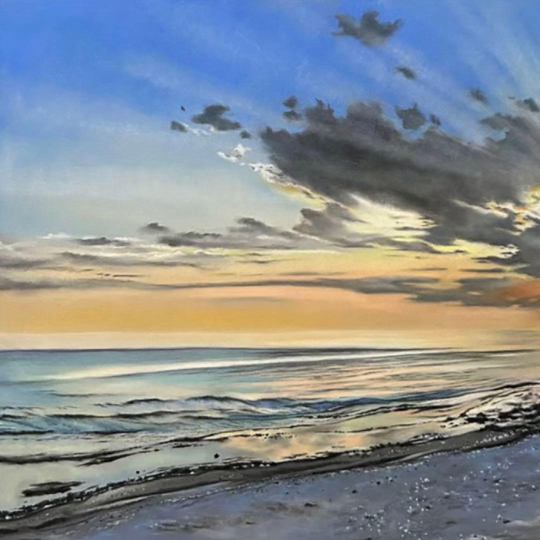 広大な海 パステル画 原画