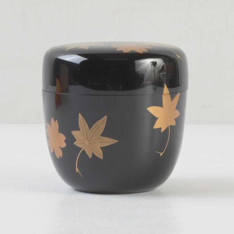 茶道具　山中塗　中村宗悦作　雲錦蒔絵　中棗　共箱　V　9300