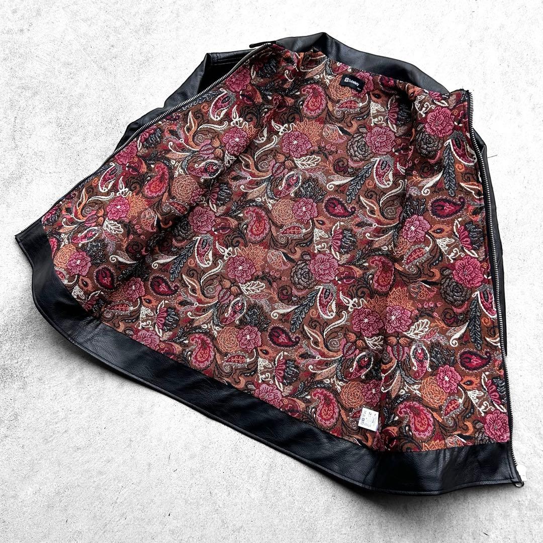 専用！未使用級 最新 Subciety 裏地 ペイズリー柄 レザージャケット