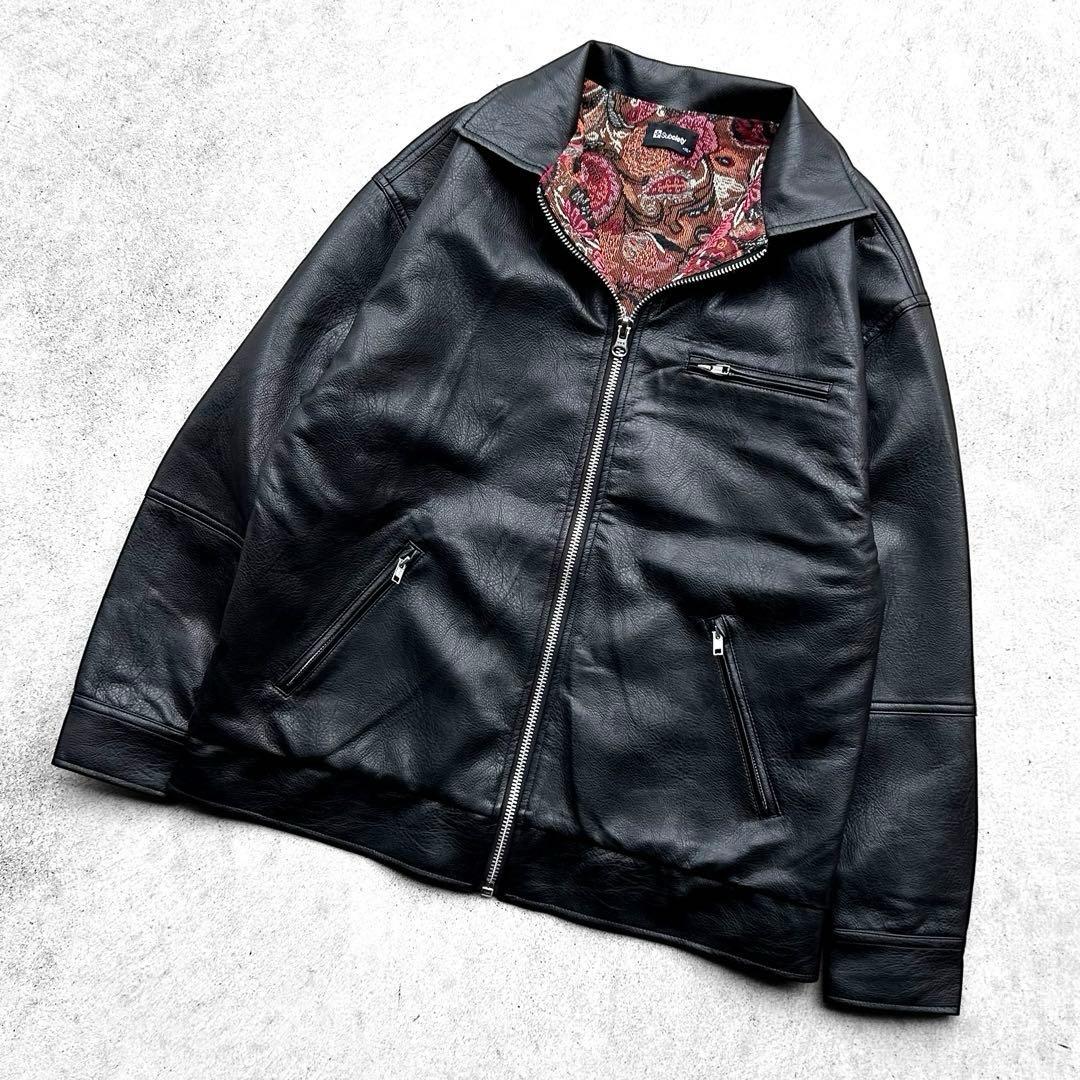専用！未使用級 最新 Subciety 裏地 ペイズリー柄 レザージャケット