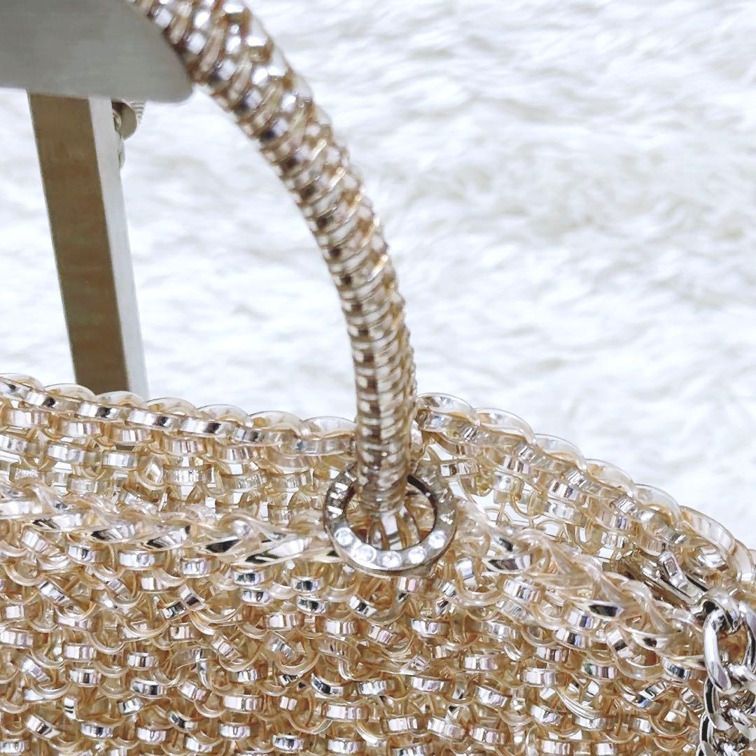 美品✨アンテプリマ　スタンダード　スクエア ミディアム　シルバーゴールド　肩掛け