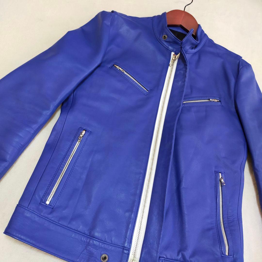 美品　LITHIUM HOMME　44　逆ハの字　シングルライダースジャケット