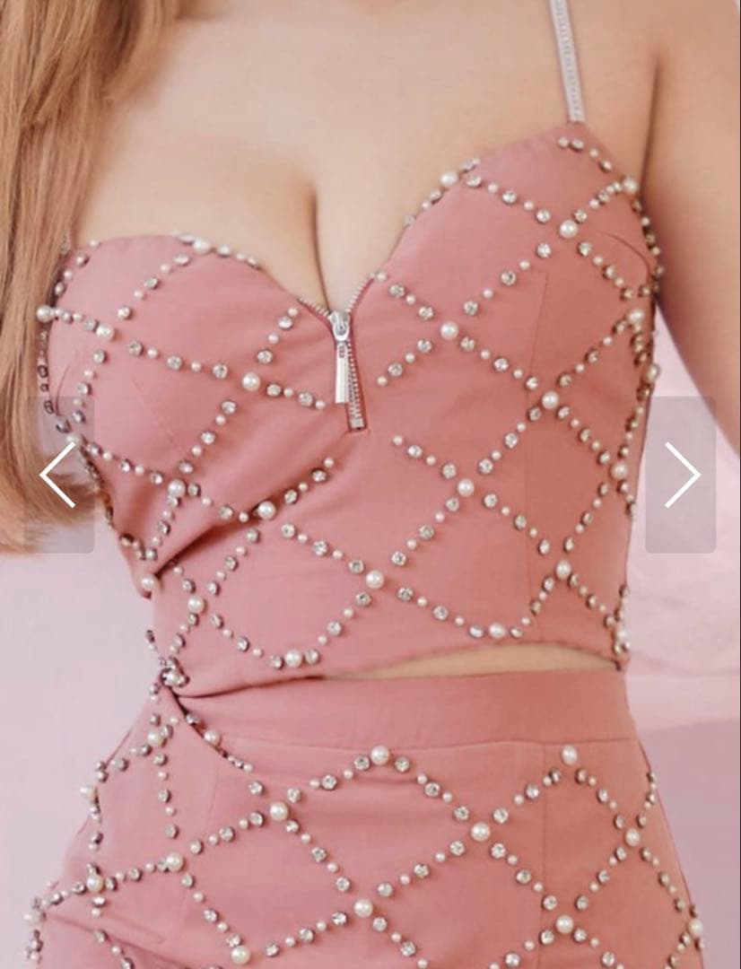 パールビジューキャミセットアップミニドレス