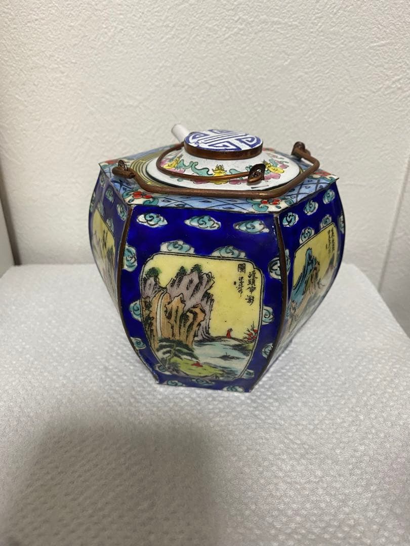 中国 六角酒器　チロリ　熱燗　大明宣徳　アンティーク　ヴィンテージ 徳利 古美術