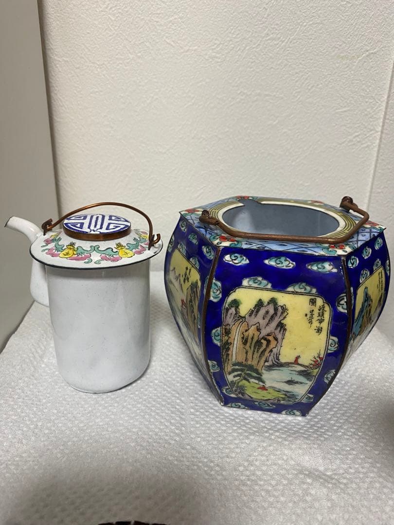 中国 六角酒器　チロリ　熱燗　大明宣徳　アンティーク　ヴィンテージ 徳利 古美術