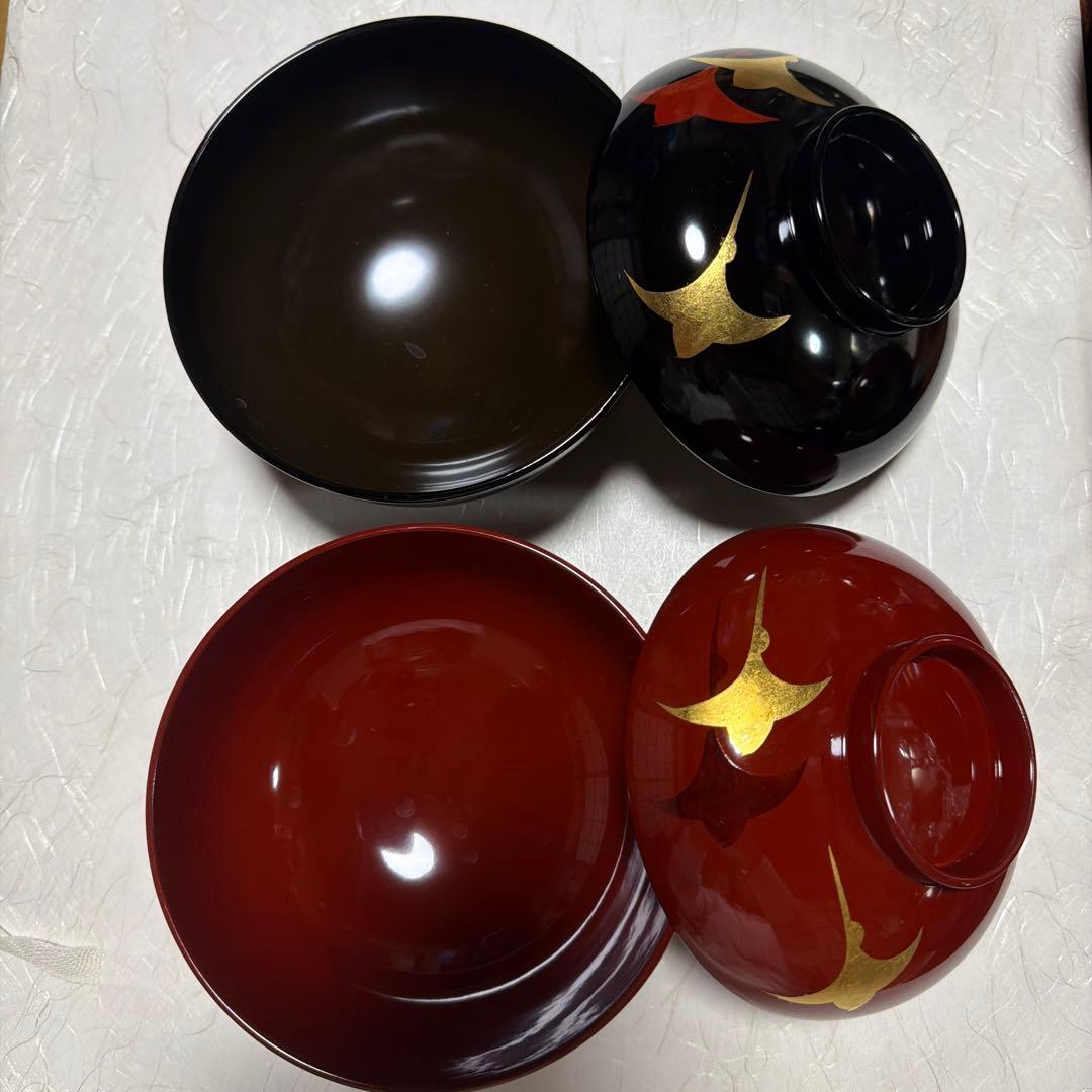 漆器 椀 黒と赤