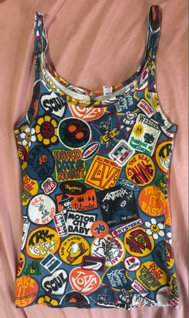 初期タグ　ヒステリックグラマー 総柄　タンクトップ