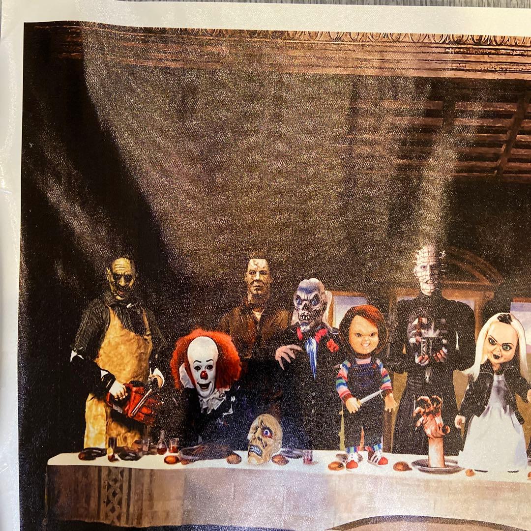 海外有名ホラー映画　全員集合布ポスター　ジェイソン　チャッキー　フレディ