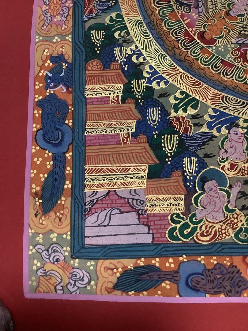 《 チベット密教　新品　1点物 》 手描き　曼荼羅　仏陀　釈迦　仏画　仏教　f9
