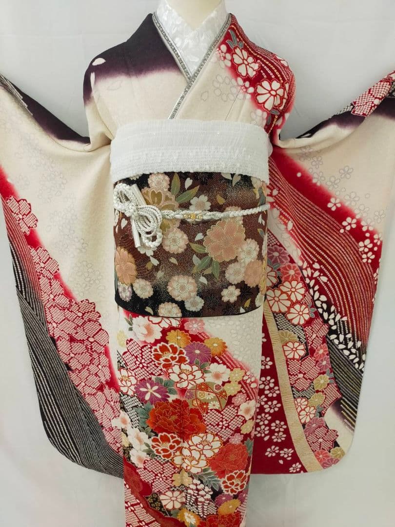 売約済み【WA-Modern】★★正絹　正統派　振袖7点フルセット★★