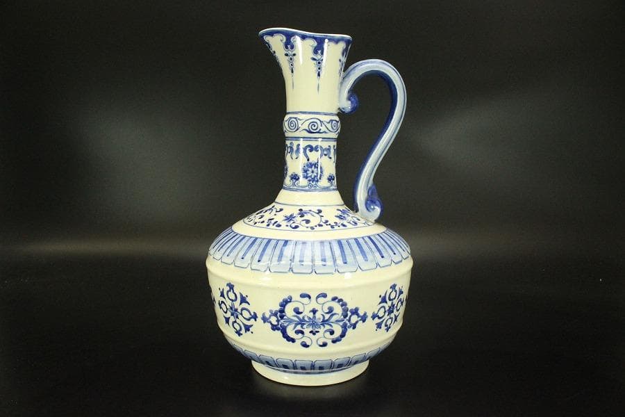 中国美術 青花 纏枝花紋 水注 瓶 中華民国(A884)