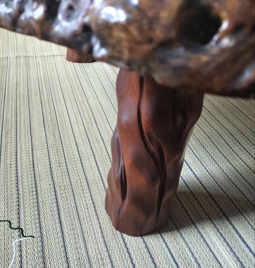 高級 花梨 大 テーブル 座卓 一枚板 瘤 昭和レトロ