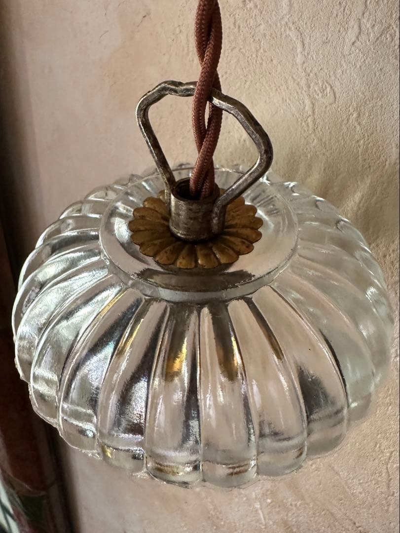 1920年代 フランス アンティーク 大きなお花の可愛いアトリエランプ＊